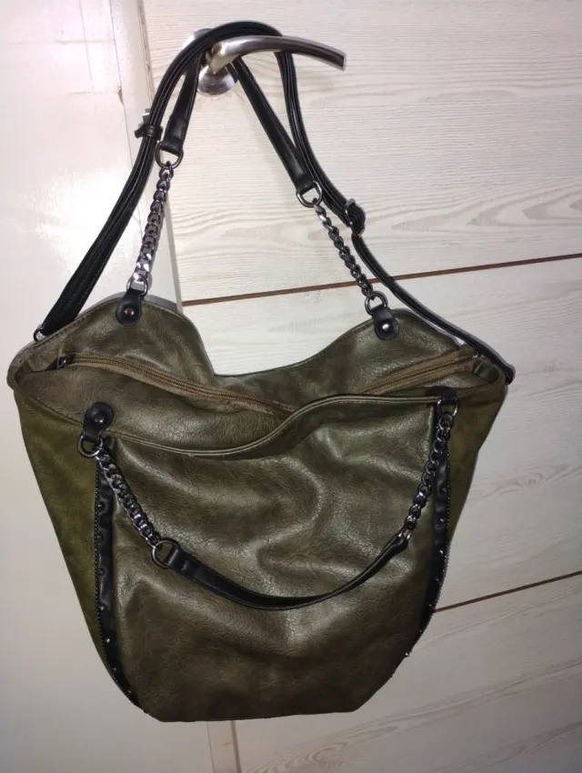 Bolso grande verde militar