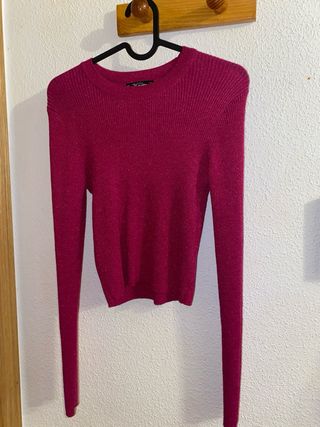 Blusa Lefties Brillante Manga Larga Azul y fucsia