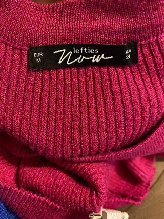 Blusa Lefties Brillante Manga Larga Azul y fucsia