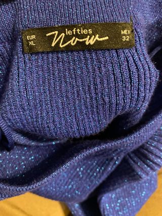 Blusa Lefties Brillante Manga Larga Azul y fucsia