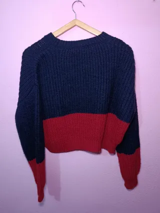 Jersey corto rayas azul y rojo