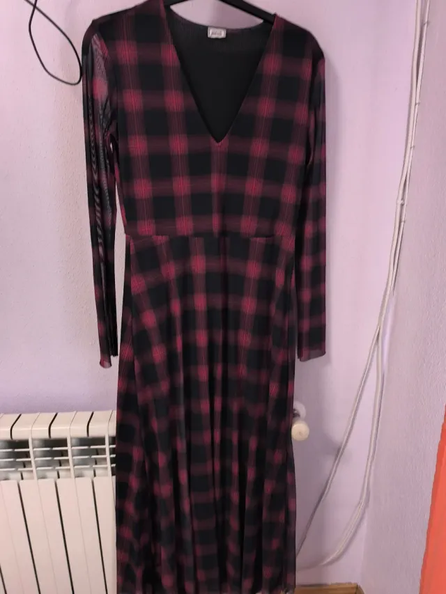 Vestido Pinkie Cuadros Rojo y Negro Talla M