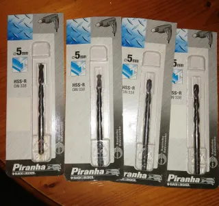 Brocas HSS-R Piranha 4 mm, 5mm y 9mm.