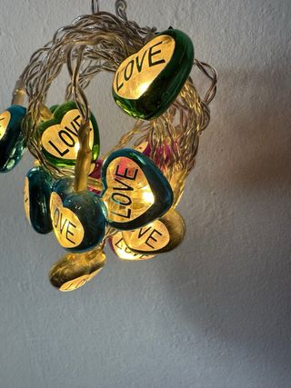 Luci a batteria cuore love 15 cuoricini