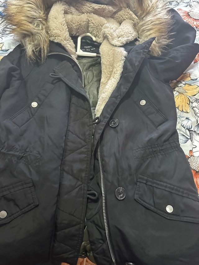 Abrigo largo Bershka mujer negro