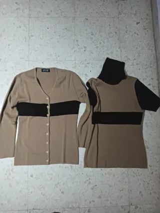 Conjunto 2 jerseys UNIT beige y negro