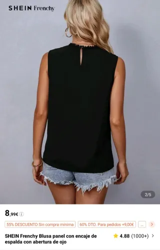 Blusa encaje negro