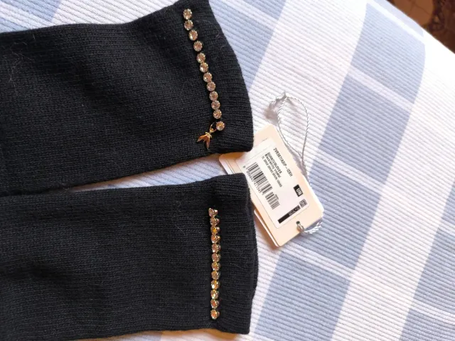 Guanti lunghi Patrizia Pepe neri con strass