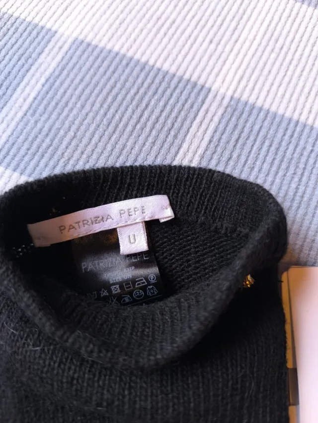 Guanti lunghi Patrizia Pepe neri con strass