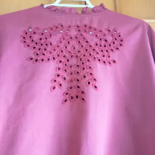Camisa Zara especial bordada rosa Talla M