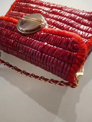Borsetta fatta a mano lurex rossa