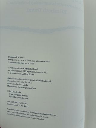 Después de lo trans: Sexo y género entre la izq...