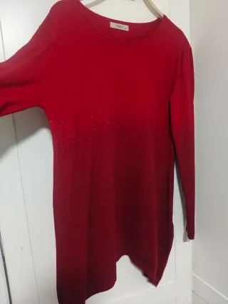 Jersey largo M&V rojo con pedrería