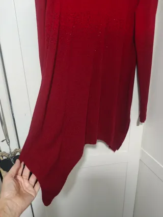 Jersey largo M&V rojo con pedrería