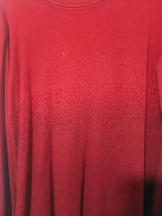Jersey largo M&V rojo con pedrería