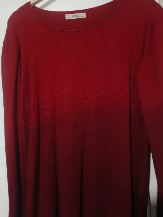 Jersey largo M&V rojo con pedrería