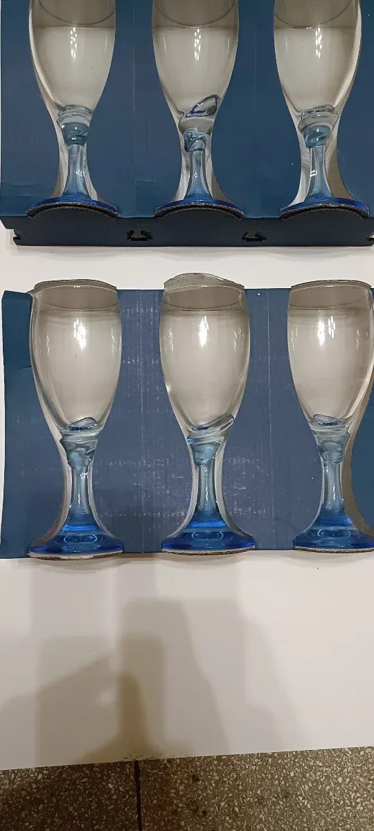 Set 6 Bicchieri Vetro Blu