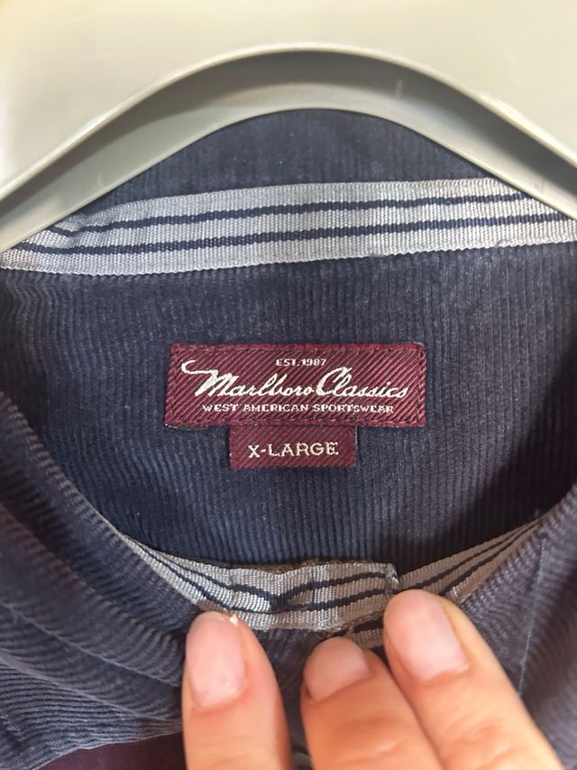 Polo manica lunga cotone XL righe blu marrone