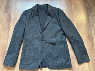 Americana Massimo Dutti espiga gris nueva