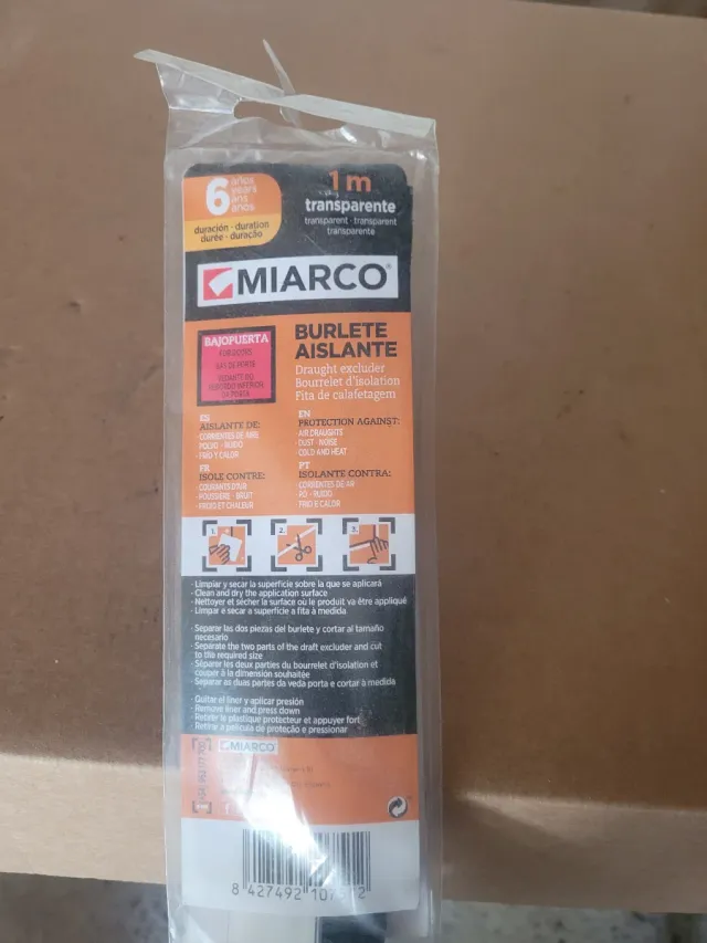 Lote de 22 unidades Burlete bajo puerta Miarco 6m