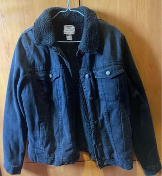 Chaqueta vaquera negra con forro