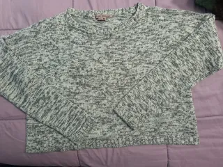 Jersey Aude Knitwear gris y blanco Talla M