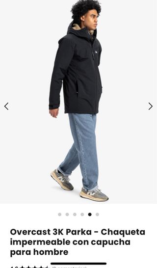 Quiksilver Parka Overcast 3K Negra Talla S