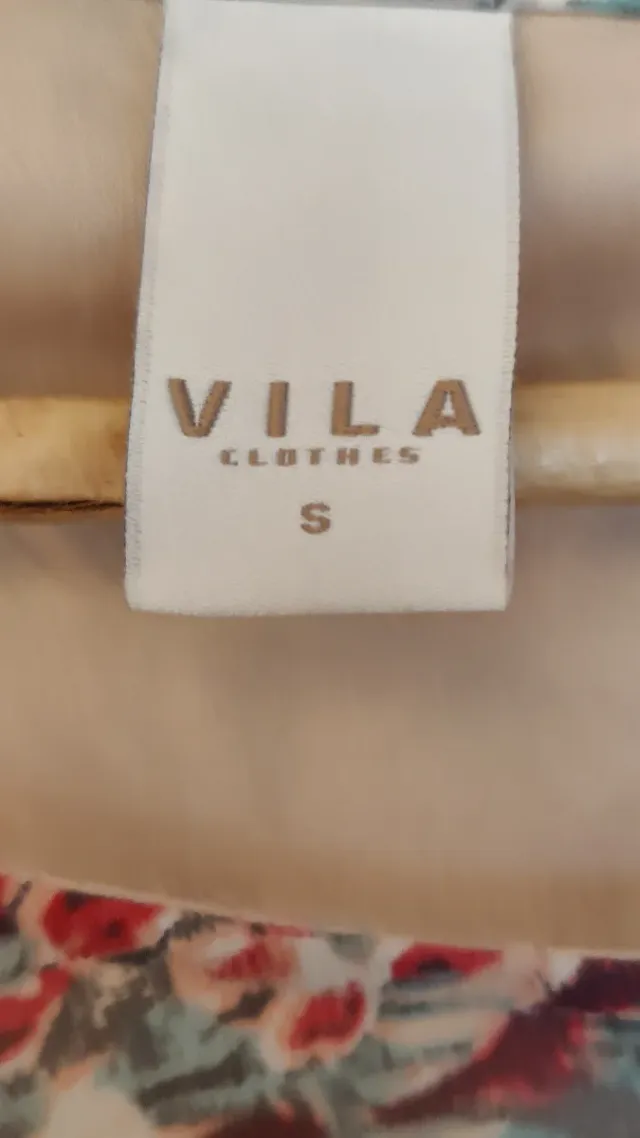 Vestido Vila Clothes floral beige talla S