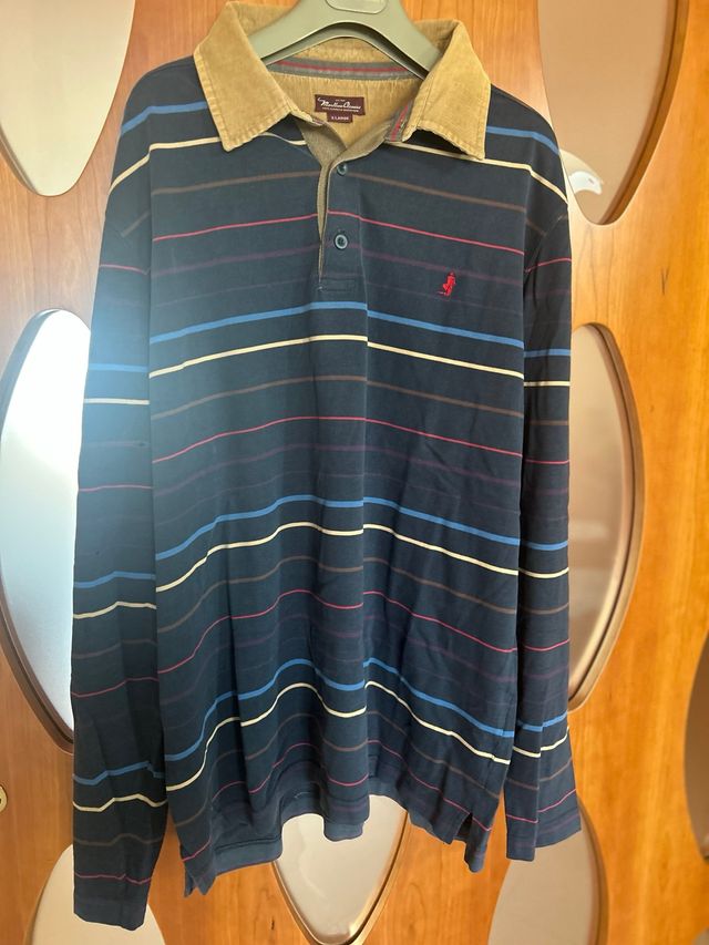 Polo Marlboro Classics righe blu XL