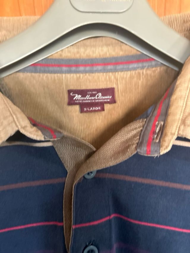 Polo Marlboro Classics righe blu XL