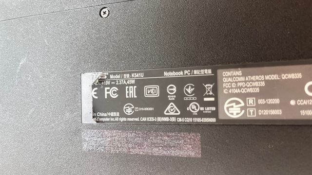 Portátil Asus i7 Plata/Negro