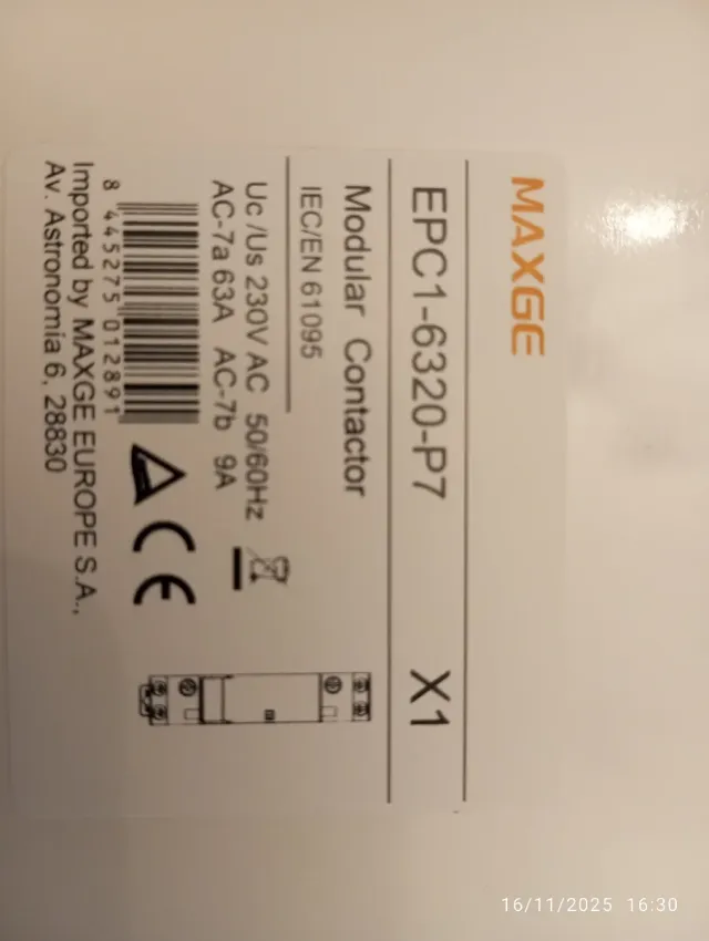 MAXGE EPC1-6320-P7 Contactor Modular 63A