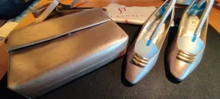 Bolso y Zapatos Italianos Di Sandro Marrón Dorado