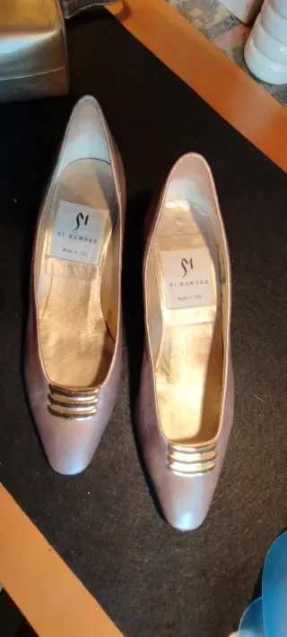 Bolso y Zapatos Italianos Di Sandro Marrón Dorado