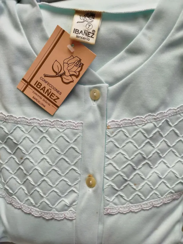 Camisón IBÁÑEZ manga larga T:7 VERDE