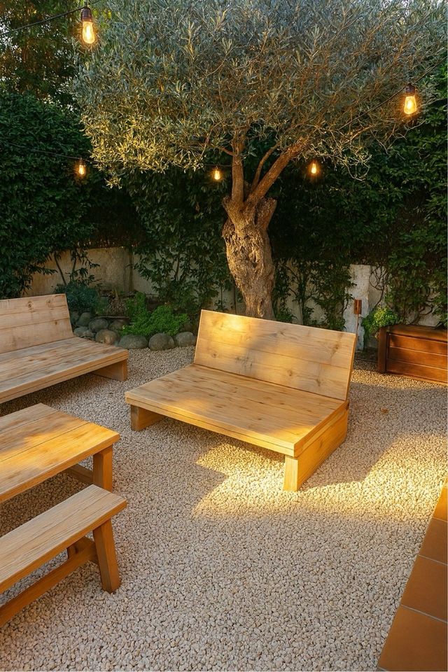 Sofá de jardín beige y marrón