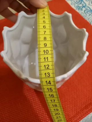 Vaso ceramica bianco decorato