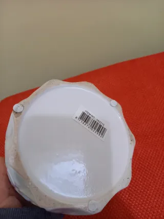 Vaso ceramica bianco decorato