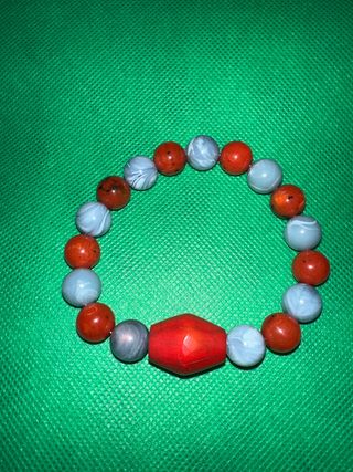 Bracciale resina azzurro e rosso