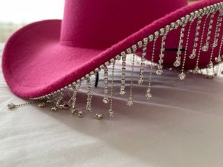 Sombrero cowboy fucsia con pedrería