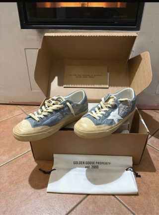 Golden Goose Superstar Beige/Blu
