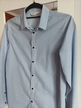 Camisa H&M niño azul rayas