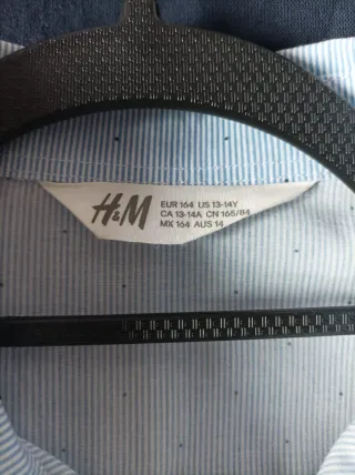 Camisa H&M niño azul rayas
