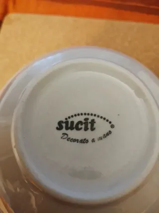 6 Coppette Porcellana Blu e Verdi