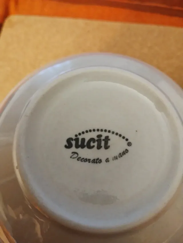 6 Coppette Porcellana Blu e Verdi