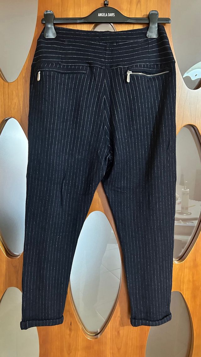 Pantaloni lana vergine gessati