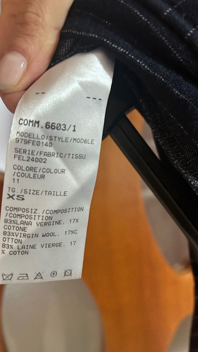 Pantaloni lana vergine gessati