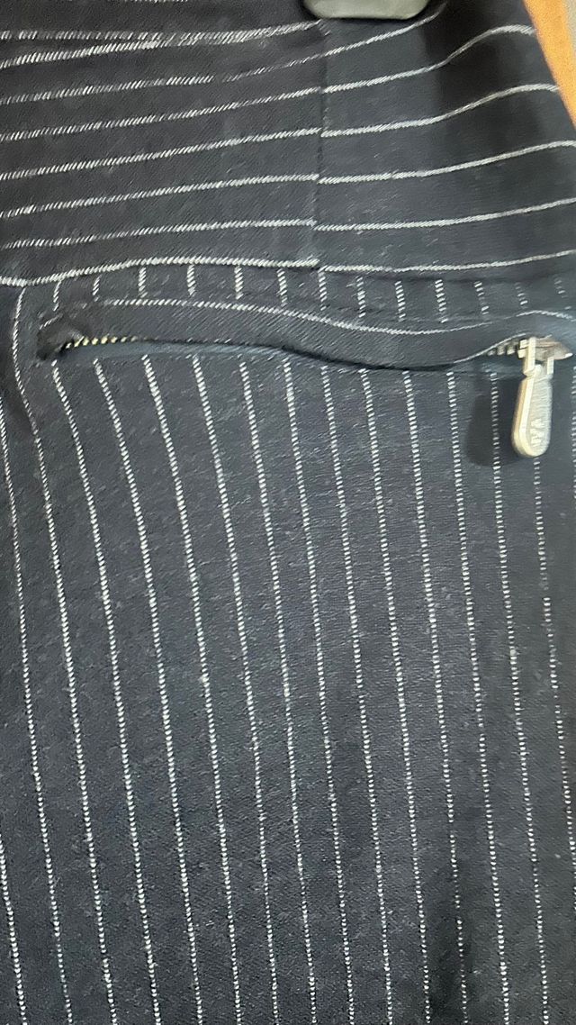 Pantaloni lana vergine gessati