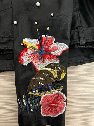 Giacca Biker pelle Donna Floreale S