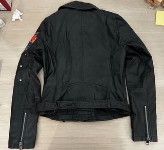 Giacca Biker pelle Donna Floreale S